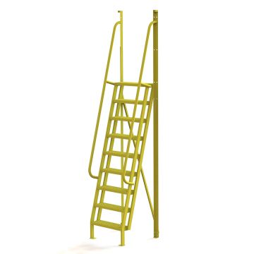 Tri-Arc UCL7509246 - 9  Step U-Design 70&deg; Incline Stairs for Crossover Platforms with Perforated Treads