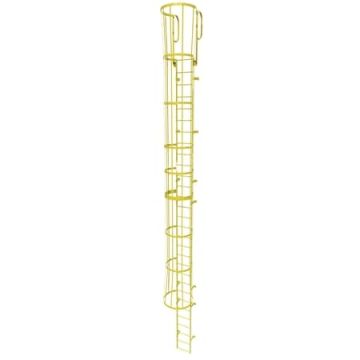 Tri-Arc Yellow Steel Fixed Access Ladders with Cages