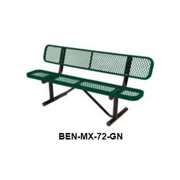 Vestil BEN-MX-72-GN Green Expanded Mesh Bench - 72" Length