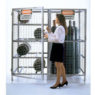 Vestil CYL-T-COMBO Combination Vertical and Horizontal Cylinder Storage Cabinet for 8 Horizontal & 9 Vertical Cylinders - 58" x 29" x 66"