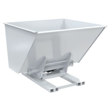 Vestil D-250-HD-HYD-WT - White Steel Heavy Duty Hydraulic Dumping Hopper -2-1/2 Cu. Yards - 6,000 lbs - 64-1/2" x 69-5/8" x 53"