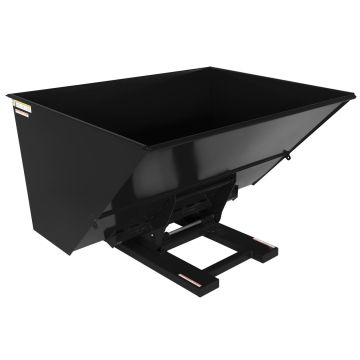 Vestil D-300-HD-HYD-BK - Black Steel Heavy Duty Hydraulic Dumping Hopper -3 Cu. Yards - 6,000 lbs - 64-1/2" x 81-3/4" x 53"