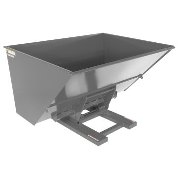 Vestil D-300-HD-HYD-GYSG - Gray (Semi-Gloss) Steel Heavy Duty Hydraulic Dumping Hopper -3 Cu. Yards - 6,000 lbs - 64-1/2" x 81-3/4" x 53"