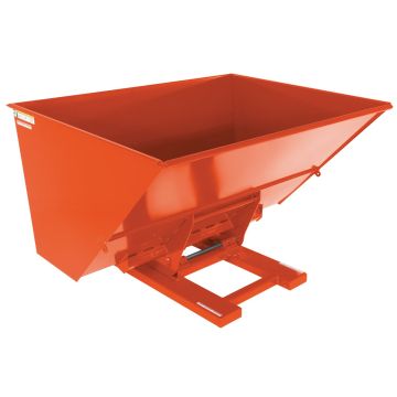 Vestil D-300-HD-HYD-OR - Orange Steel Heavy Duty Hydraulic Dumping Hopper -3 Cu. Yards - 6,000 lbs - 64-1/2" x 81-3/4" x 53"