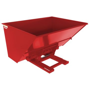 Vestil D-300-HD-HYD-RD - Red Steel Heavy Duty Hydraulic Dumping Hopper -3 Cu. Yards - 6,000 lbs - 64-1/2" x 81-3/4" x 53"