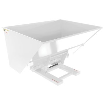Vestil D-300-HD-HYD-WT - White Steel Heavy Duty Hydraulic Dumping Hopper -3 Cu. Yards - 6,000 lbs - 64-1/2" x 81-3/4" x 53"