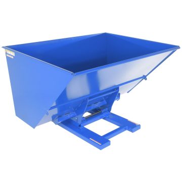 Vestil D-300-HD-HYD - Blue Steel Heavy Duty Hydraulic Dumping Hopper -3 Cu. Yards - 6,000 lbs - 64-1/2" x 81-3/4" x 53"