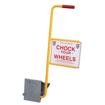 Vestil EALUM-7-HS Extruded Aluminum Chock with Flag - 7" x 7-11/16  x 11-7/8"