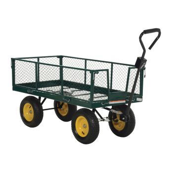 Vestil LSC-2448-4SD Steel Fold-Down Sides with Pneumatic Wheels - 24" x 48"