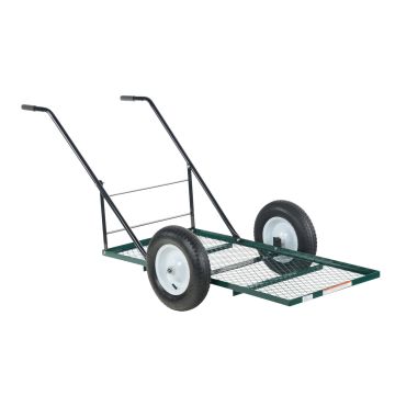 Vestil LSC-2448-TC Steel Low Profile Tilt Cart with Pneumatic Wheels - 24" x 48"