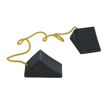 Vestil RWC-2-PR Rubber Chock with Rope Connected - 5" x 4" x 8"