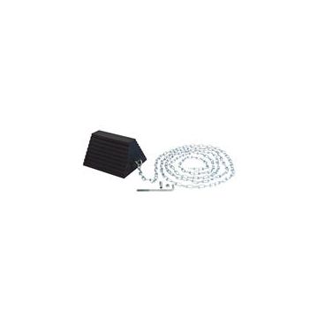 Vestil RWC-8/OH-15-HD Molded Rubber Chock - Includes 2 Chocks and 2 x 15' Chains - 9-1/4