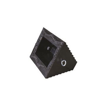 Vestil RWC-8-SBS Molded Rubber Wheel Chock with Serrated Steel Bottom Surface. - 9-1/4" x 6" x 8"