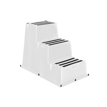 Vestil SPN-3-WT 3 Step Polyethylene Nestable Marine White Step Stool - 30-1/2" H - 500 lbs Capacity