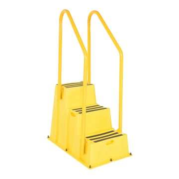 Vestil SPN-3-YL-HR-PO 3 Step Polyethylene Nestable Polyethylene Step Stool - 30-1/2" H - 500 lbs Capacity