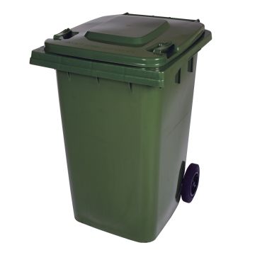Vestil TH-95-GRN - Green 95 Gallon Rolling Trash Can - 28-1/4" x 33-7/16" x 43-1/4"