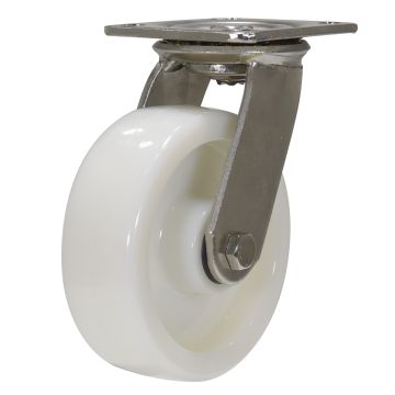 Vestil CST-BSS-6X2NY-S Stainless Steel 6" Swivel Non-Marking Nylon Caster