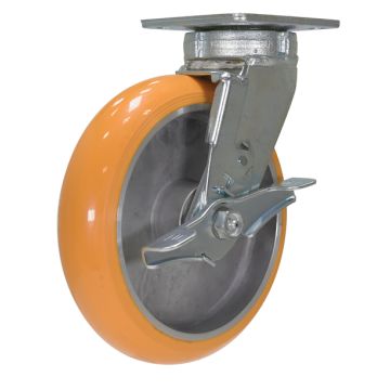 Vestil CST-F40-6X2SI-SWB Premium Heavy Duty 6" Braking Swivel Non-Marking Polyurethane Caster