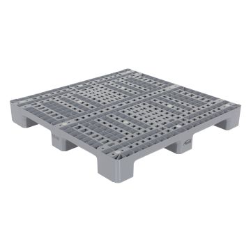 Vestil PLPS-4848 Grey Plastic Pallet Skid - 48"W x 48"L x 5"H