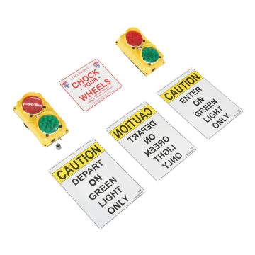 Vestil DTS-5-LED Dock Traffic Control LED Light System with Polyproylene Housing and 4 Signs