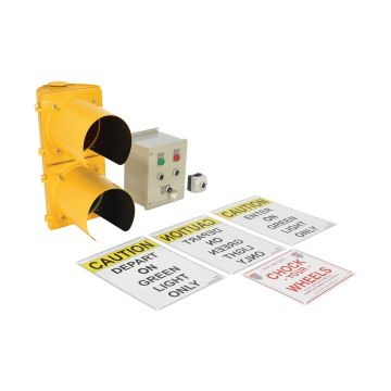 Vestil DTS-10 Dock Traffic Control Light System with Aluminum Housing and 4 Signs