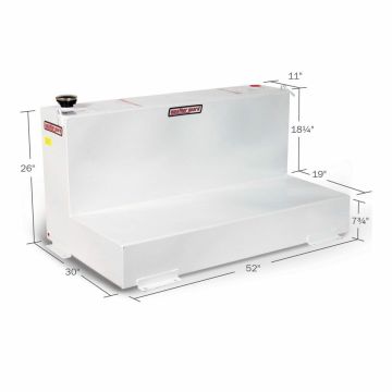 Weather Guard 354-3-02 - L-Shape Transfer Tank - Steel - 90 Gallons - White