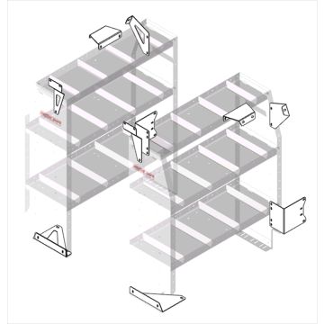 Weather Guard 9751-3-01 Shelf Unit Mounting Bracket for Ford Transit Connect