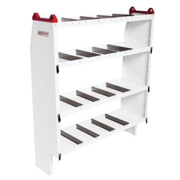 Weather Guard 9365-3-03 Heavy Duty Adjustable 4 Shelf Unit for Van Interior Storage and Organization - 52"L x 16"D x 60"H