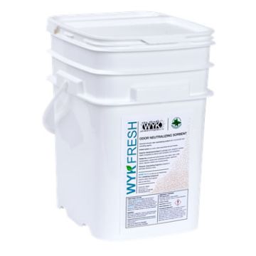 WYK 2602W-WYK 20 lbs Wyk Fresh Wintergreen Scented Odor Absorbing Sorbent - 5.3 Gallon Flip Top Pail