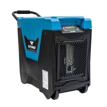 Xpower Commercial Dehumidifier with Automatic Purge Pump, Drainage Hose, Handle and Wheels for Water Damage Restorations