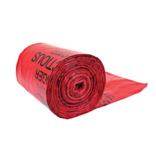 Justrite 05901 Red Liner Bags for Biohazard Waste Cans - 100 bags