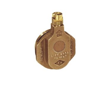 Justrite 08300 Brass Horizontal Drum Vent for Petroleum Based Applications - 2" Bung Opening