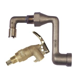 Justrite 08308 Brass Drum Siphon Adapter with Brass Self Close Faucet for Draining 30 & 55 Gallon Drums