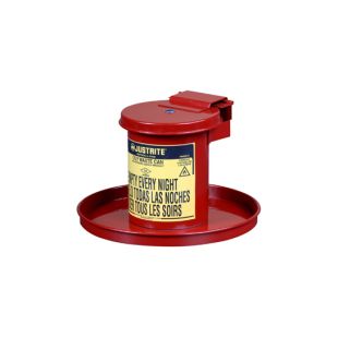 Justrite 09400 Steel Benchtop Solvent Safety Can with Self-Closing Lid - 0.45 Gallons