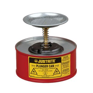 Justrite 10108 - 1 Quart Steel Plunger Can