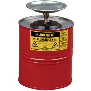 Justrite 10308 - 1 Gallon Steel Plunger Can