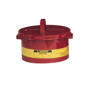 Justrite 10575 Red Steel Bench Can for Solvents - 2 Gallon