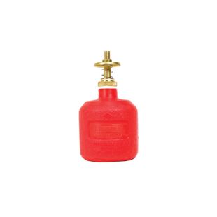 Justrite 14004 Red Non-Metallic Dispensing Can with Brass Dispenser Valve - 8 Ounce