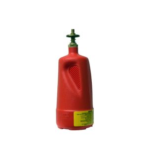 Justrite 14010 Red Polyethylene Dispensing Can with Brass Dispenser Valve - 1 Quart