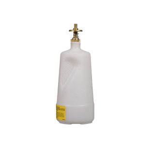 Justrite 14012 Translucent Polyethylene Dispensing Can with Brass Dispenser Valve - 1 Quart