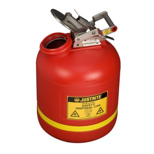Justrite 14765 - 5 Gallon Red Liquid Disposal Can - Stainless Steel Hardware