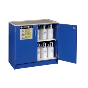 Justrite 24140 - 36x 2.5L Wood Laminate Undercounter Corrosives Safety Cabinet