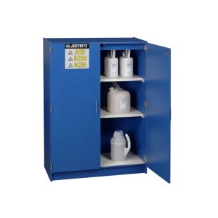 Justrite 24150 - 49x 2.5L Wood Laminate Corrosives Safety Cabinet