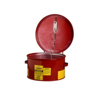 Justrite 27601 Steel Red Dip Tank for Parts Cleaning - Manual Cover with Fusible Link - 1 Gallon