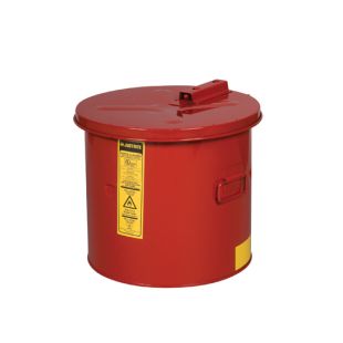 Justrite 27603 Steel Red Dip Tank for Parts Cleaning - Manual Cover with Fusible Link - 3.5 Gallon
