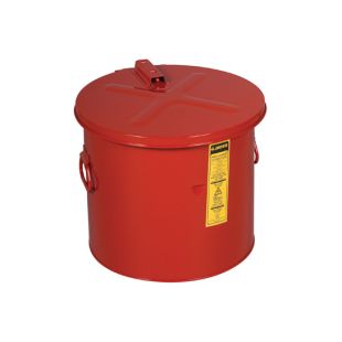 Justrite 27608 Steel Red Dip Tank for Parts Cleaning - Self-Close Cover with Fusible Link - 8 Gallon