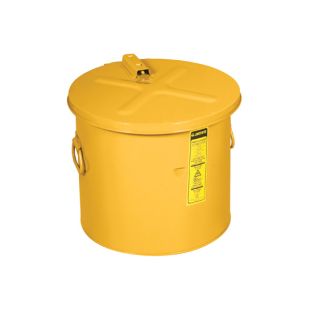 Justrite 27618 Steel Yellow Dip Tank for Parts Cleaning - Self-Close Cover with Fusible Link - 8 Gallon