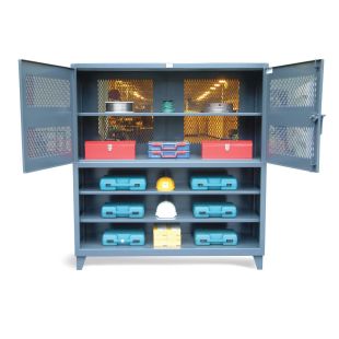 Strong Hold 2-Tier Combination Ventilated Cabinets and Closed Shelving Unit