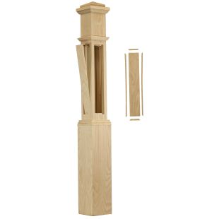 C-4091-IP Box Newel w/Interchangeable Panel 6-1/4" x 55"