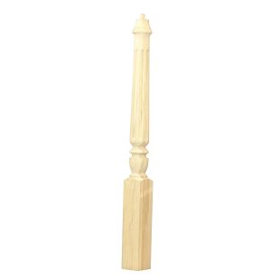 C-4275 Chippendale (Flute) Angle / Landing Newel 3-1/2" x 60" Red Oak